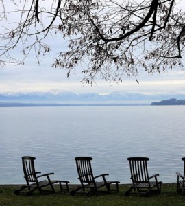 Starnberger See mit Blick auf die Alpen