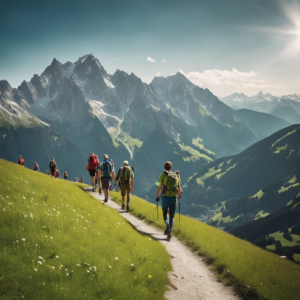 Wanderer in den Alpen